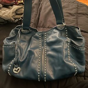 Brighton teal blue studded shoulder purse